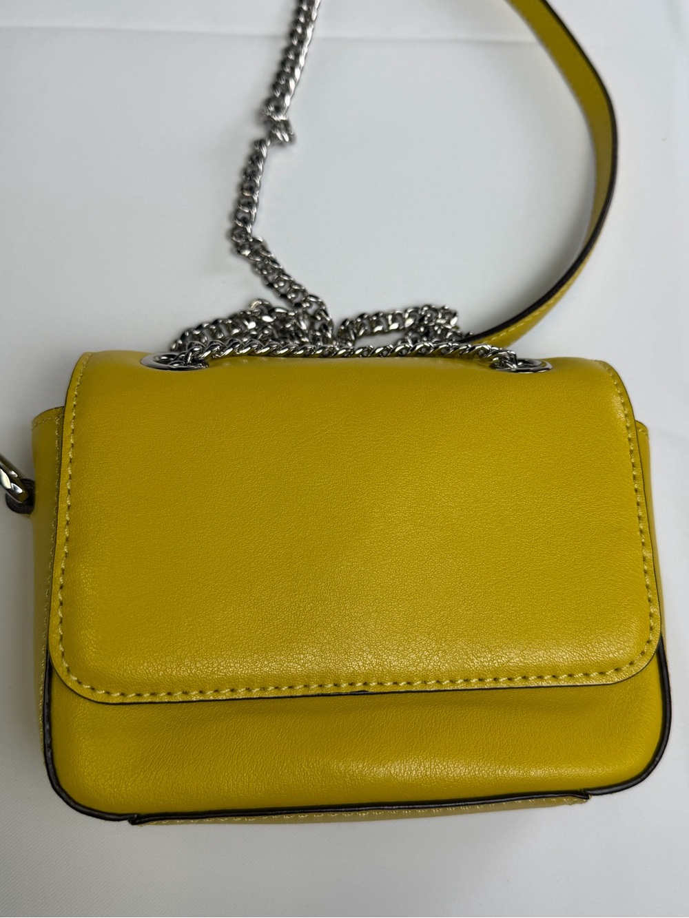 Banana Republic Yellow Crossbody Bag with Silver Chain